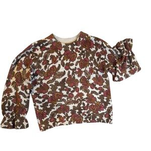 Democracy Women's Sweater Fall Floral Knit Top Romantic Extra Large XL